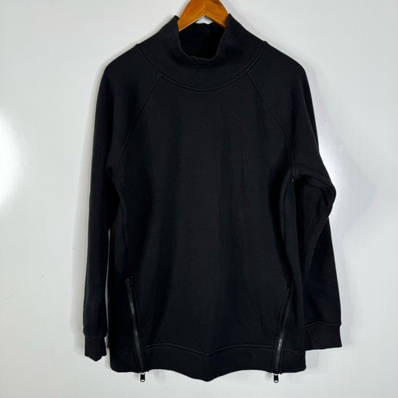 Athleta Cozy Karma Side Zip Funnel Neck Pullover Sweatshirt Size Medium Tall - Picture 3 of 10